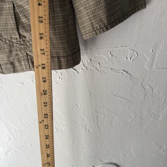 Roxy Jacket Y2k Small Brown Plaid Cropped Blazer 3/4 Sleeve Utility Pockets Twee - Picture 4 of 8